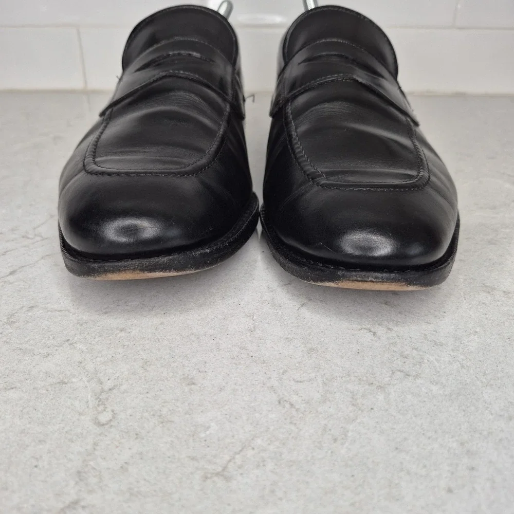 Allen Edmonds Lake Forest Loafers Shoes Black Leather‎ Hand Crafted in USA 12 D